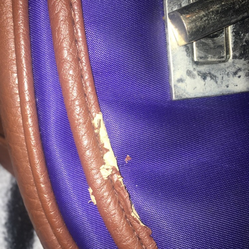 Hey brown and blue strap purse